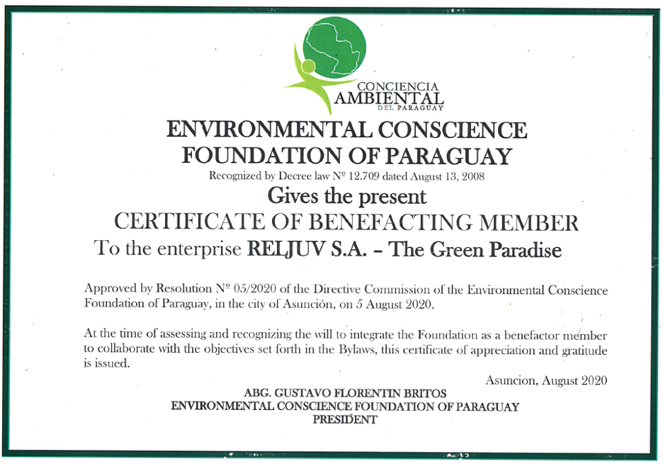 certificate conciencia ambiental